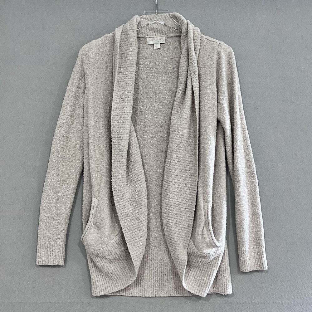 Barefoot Dreams CozyChic Lite Circle Cardigan Size Small Beige Pockets